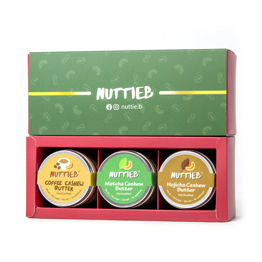 💚🎁手工製混合腰果醬禮盒 (抺茶，焙茶，咖啡) nuttie.b